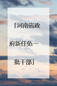 河南省政府新任免一批干部