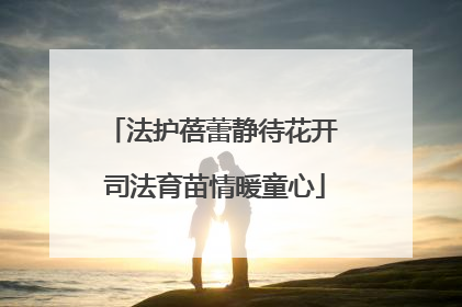 法护蓓蕾静待花开 司法育苗情暖童心