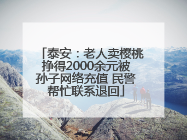 泰安：老人卖樱桃挣得2000余元被孙子网络充值 民警帮忙联系退回