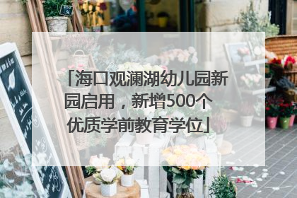 海口观澜湖幼儿园新园启用，新增500个优质学前教育学位