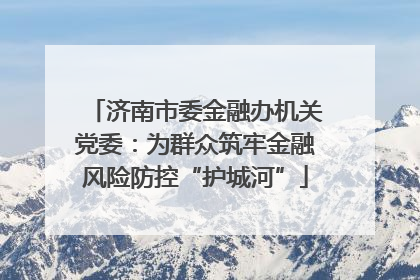 济南市委金融办机关党委：为群众筑牢金融风险防控“护城河”