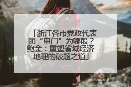 浙江各市党政代表团“串门”为哪般？鲍金：重塑省域经济地理的破题之道