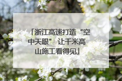浙江高速打造“空中天眼” 让千米高山施工看得见
