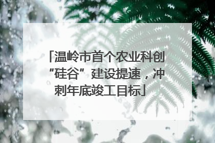 温岭市首个农业科创“硅谷”建设提速，冲刺年底竣工目标