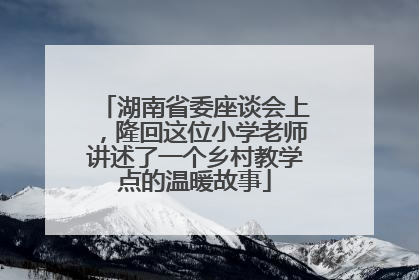 湖南省委座谈会上，隆回这位小学老师讲述了一个乡村教学点的温暖故事