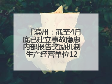 滨州：截至4月底已建立事故隐患内部报告奖励机制生产经营单位12791家