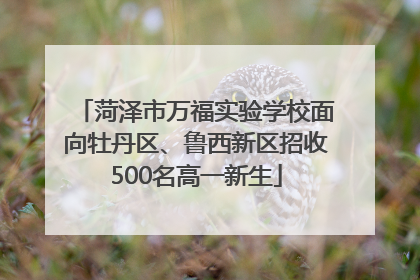 菏泽市万福实验学校面向牡丹区、鲁西新区招收500名高一新生