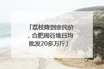 荔枝降到亲民价，合肥周谷堆日均批发20多万斤