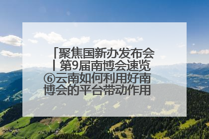 聚焦国新办发布会丨第9届南博会速览⑥云南如何利用好南博会的平台带动作用，深化与南亚国家的交流与合作？
