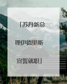 苏丹新总理伊德里斯宣誓就职