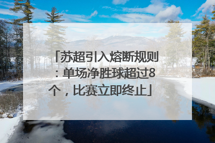 苏超引入熔断规则：单场净胜球超过8个，比赛立即终止