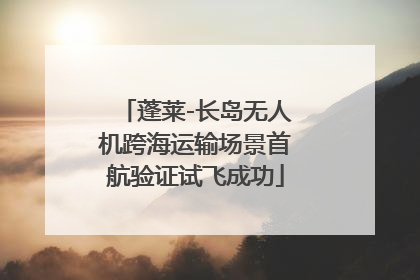 蓬莱-长岛无人机跨海运输场景首航验证试飞成功