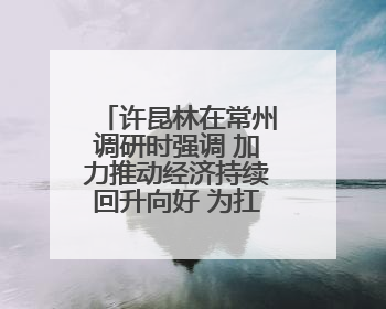 许昆林在常州调研时强调 加力推动经济持续回升向好 为扛好挑大梁责任多作贡献