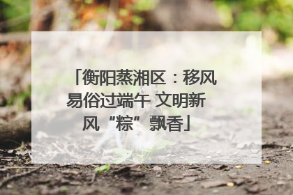 衡阳蒸湘区：移风易俗过端午 文明新风“粽”飘香
