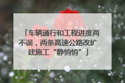 车辆通行和工程进度两不误，两条高速公路改扩建施工“静悄悄”