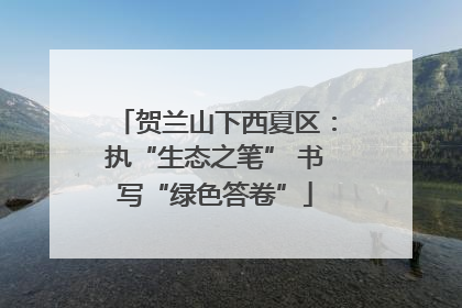 贺兰山下西夏区：执“生态之笔” 书写“绿色答卷”