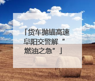 货车抛锚高速 阜阳交警解“燃油之急”