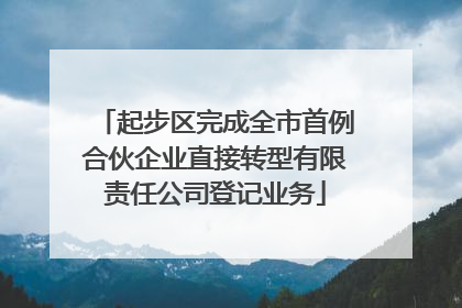 起步区完成全市首例合伙企业直接转型有限责任公司登记业务