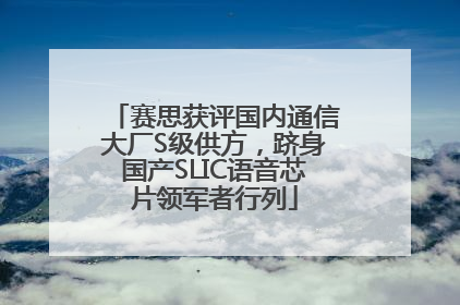 赛思获评国内通信大厂S级供方，跻身国产SLIC语音芯片领军者行列
