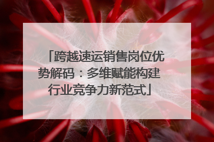 跨越速运销售岗位优势解码：多维赋能构建行业竞争力新范式