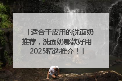 适合干皮用的洗面奶推荐，洗面奶哪款好用2025精选推介！