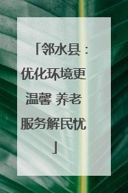 邻水县：优化环境更温馨 养老服务解民忧
