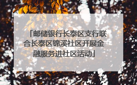 邮储银行长泰区支行联合长泰区锦溪社区开展金融服务进社区活动