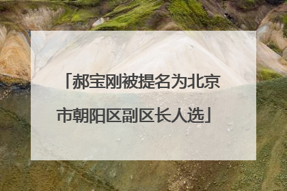 郝宝刚被提名为北京市朝阳区副区长人选