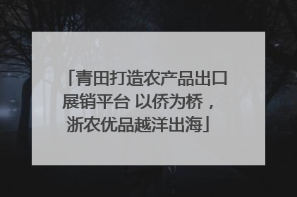 青田打造农产品出口展销平台 以侨为桥，浙农优品越洋出海