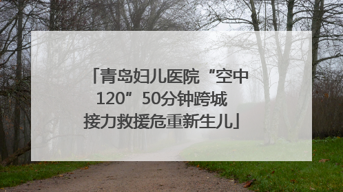 青岛妇儿医院“空中120”50分钟跨城接力救援危重新生儿