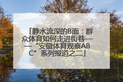 静水流深的B面：群众体育如何走进街巷——“安徽体育观察ABC”系列报道之二