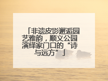 非遗皮影邂逅园艺雅韵，顺义公园演绎家门口的“诗与远方”
