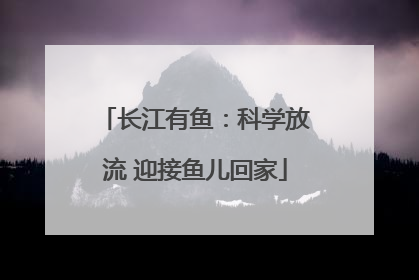 长江有鱼：科学放流 迎接鱼儿回家