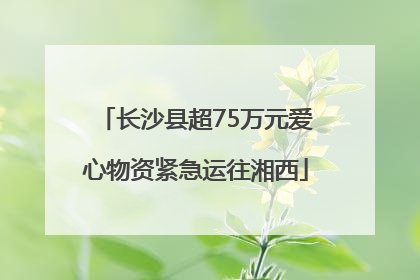 长沙县超75万元爱心物资紧急运往湘西