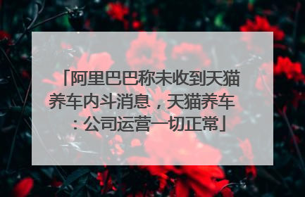 阿里巴巴称未收到天猫养车内斗消息，天猫养车：公司运营一切正常