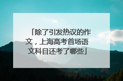 除了引发热议的作文，上海高考首场语文科目还考了哪些