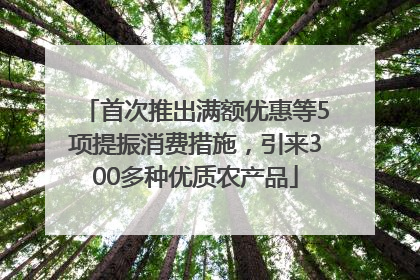 首次推出满额优惠等5项提振消费措施，引来300多种优质农产品