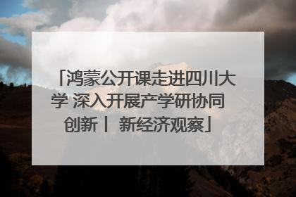 鸿蒙公开课走进四川大学 深入开展产学研协同创新丨 新经济观察