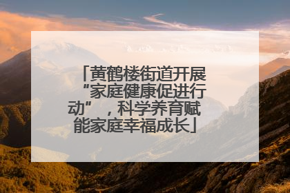 黄鹤楼街道开展“家庭健康促进行动”，科学养育赋能家庭幸福成长