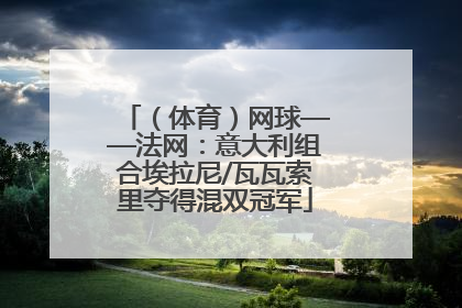 （体育）网球——法网：意大利组合埃拉尼/瓦瓦索里夺得混双冠军