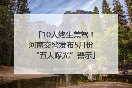 10人终生禁驾！河南交警发布5月份“五大曝光”警示