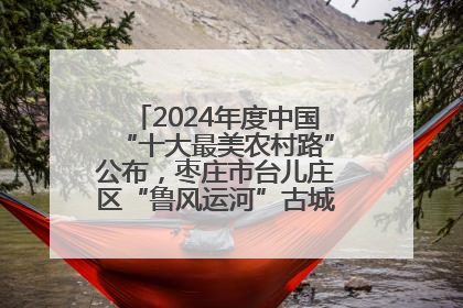2024年度中国“十大最美农村路”公布，枣庄市台儿庄区“鲁风运河”古城文化廊道上榜！