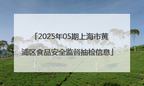 2025年05期上海市黄浦区食品安全监督抽检信息
