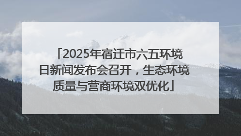 2025年宿迁市六五环境日新闻发布会召开，生态环境质量与营商环境双优化