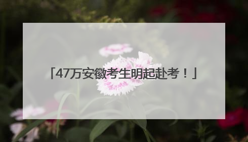 47万安徽考生明起赴考！