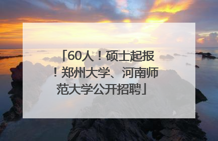 60人！硕士起报！郑州大学、河南师范大学公开招聘