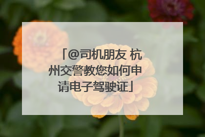 @司机朋友 杭州交警教您如何申请电子驾驶证