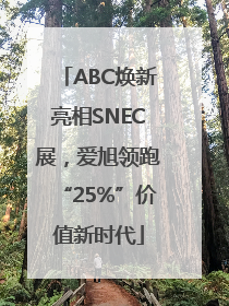 ABC焕新亮相SNEC展，爱旭领跑“25%”价值新时代